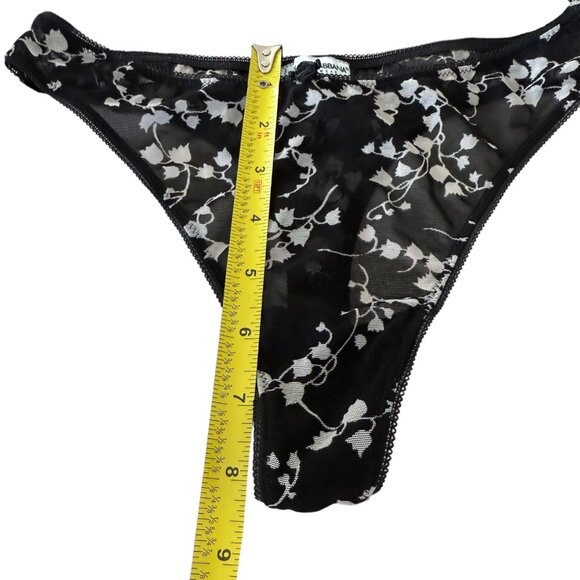 Dolce Gabbana VTG Vintage Black White Bla Thong Set floral unlined Medium Size 3 - Picture 10 of 16
